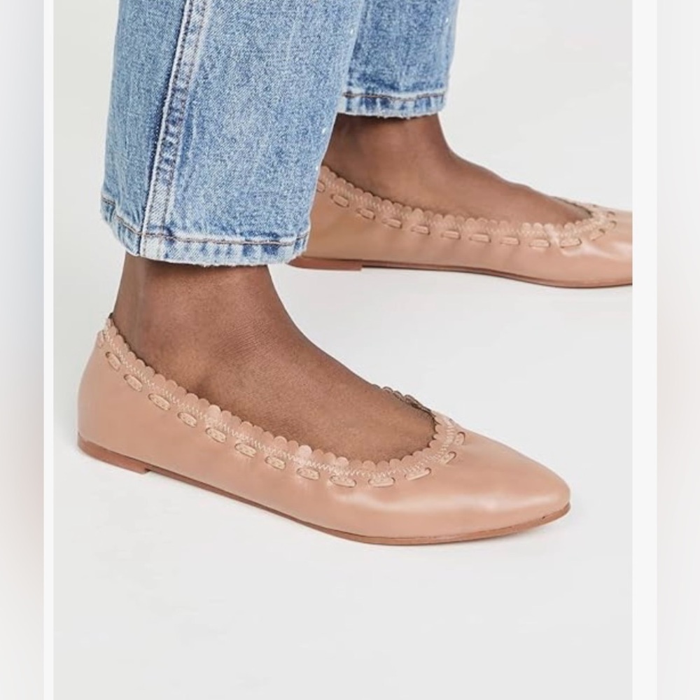See By Chloe with Elastic Leather Ballet Flat Shoes in good condition